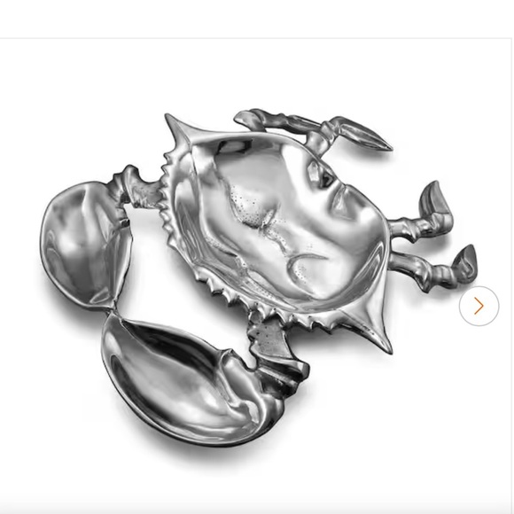 Wilton Armetale Sea Life Coastal Crab Chip/Dip Crab/ Shrimp  Metal Serving Tray - Picture 1 of 15